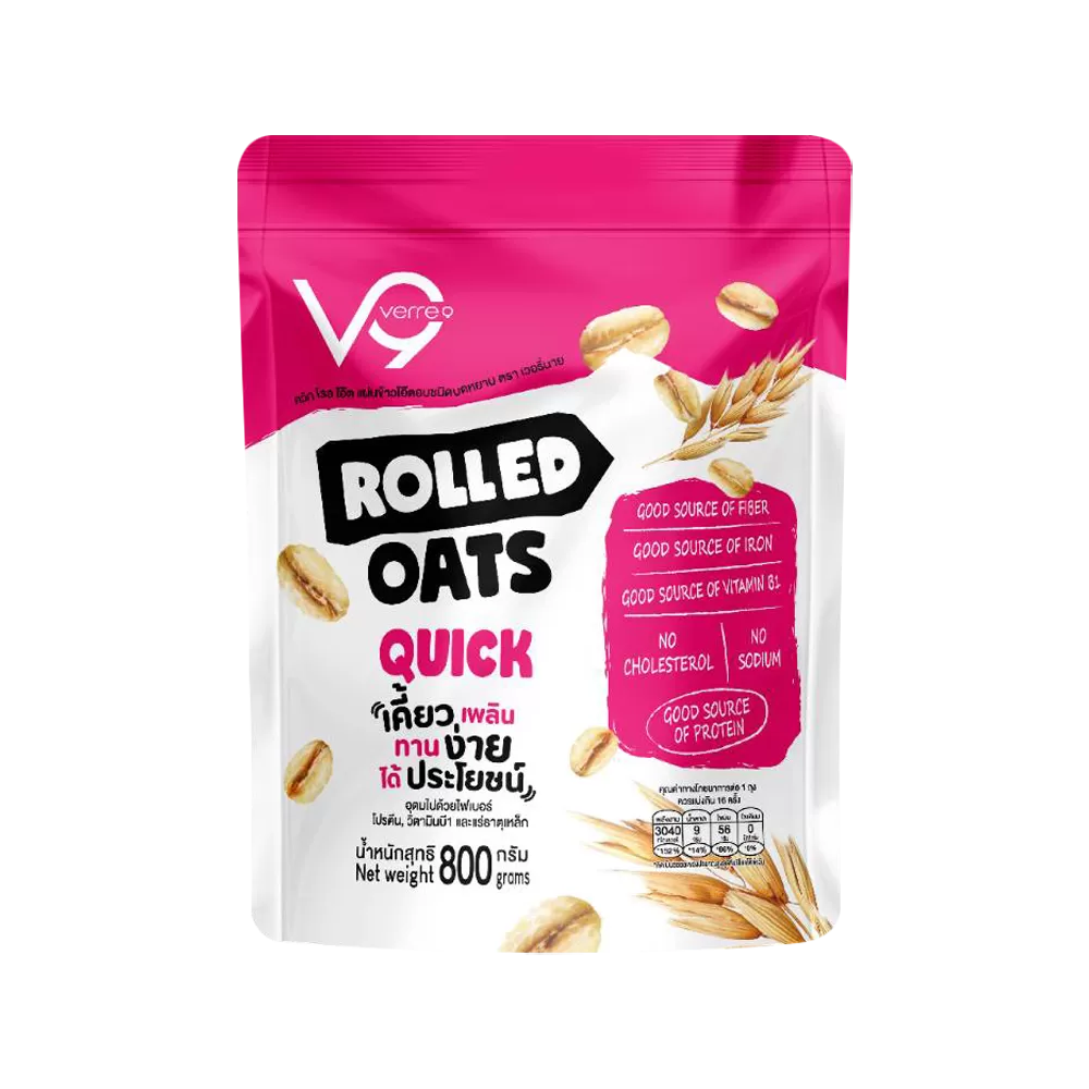 VERRE9 ข้าวโอ๊ตอบแห้ง ชนิดบดหยาบ