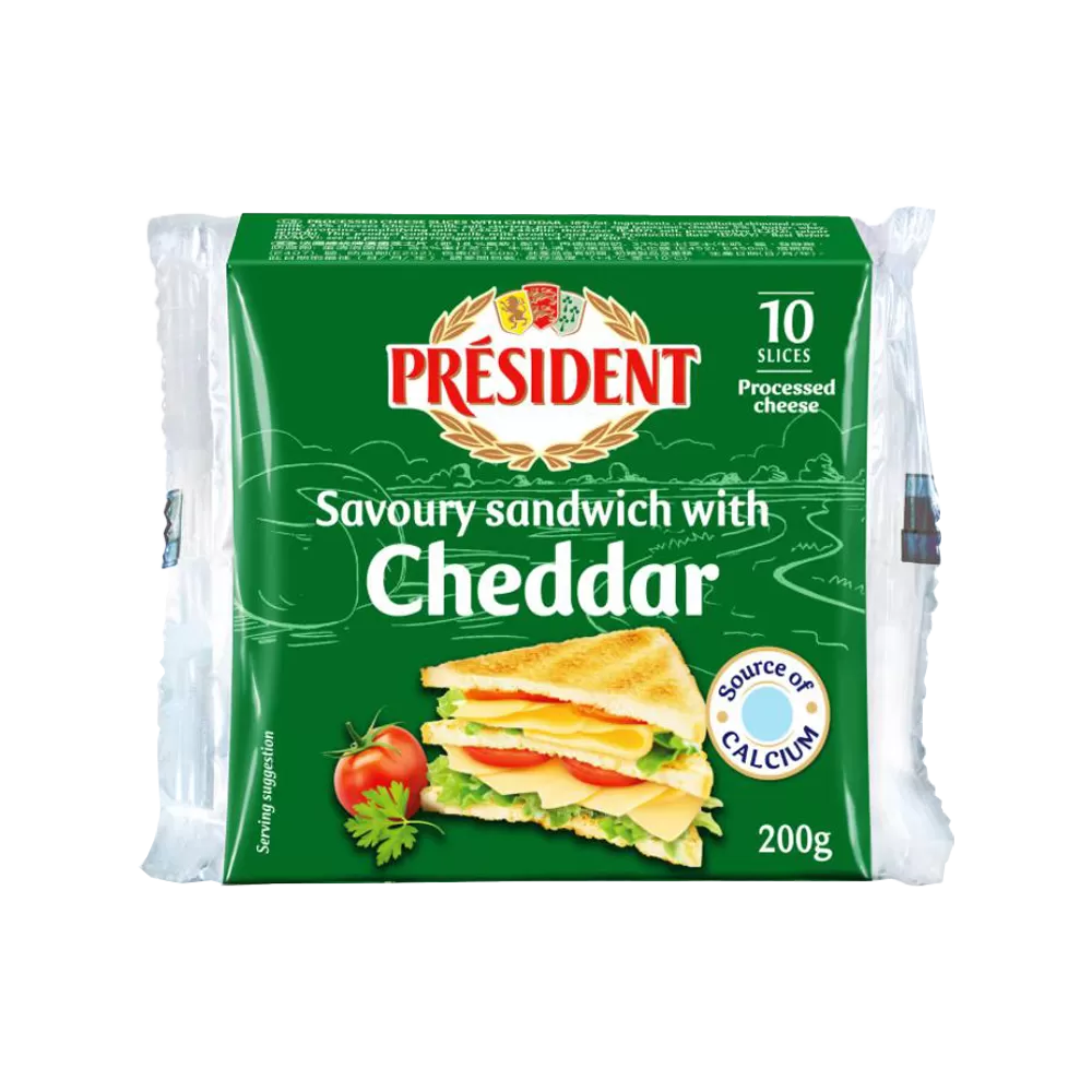 PRESIDENT CHEDDAR CHEESE SLICED