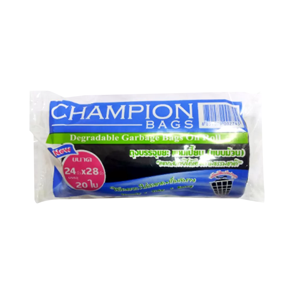 CHAMPION ถุงขยะม้วนดำ (20ใบ)